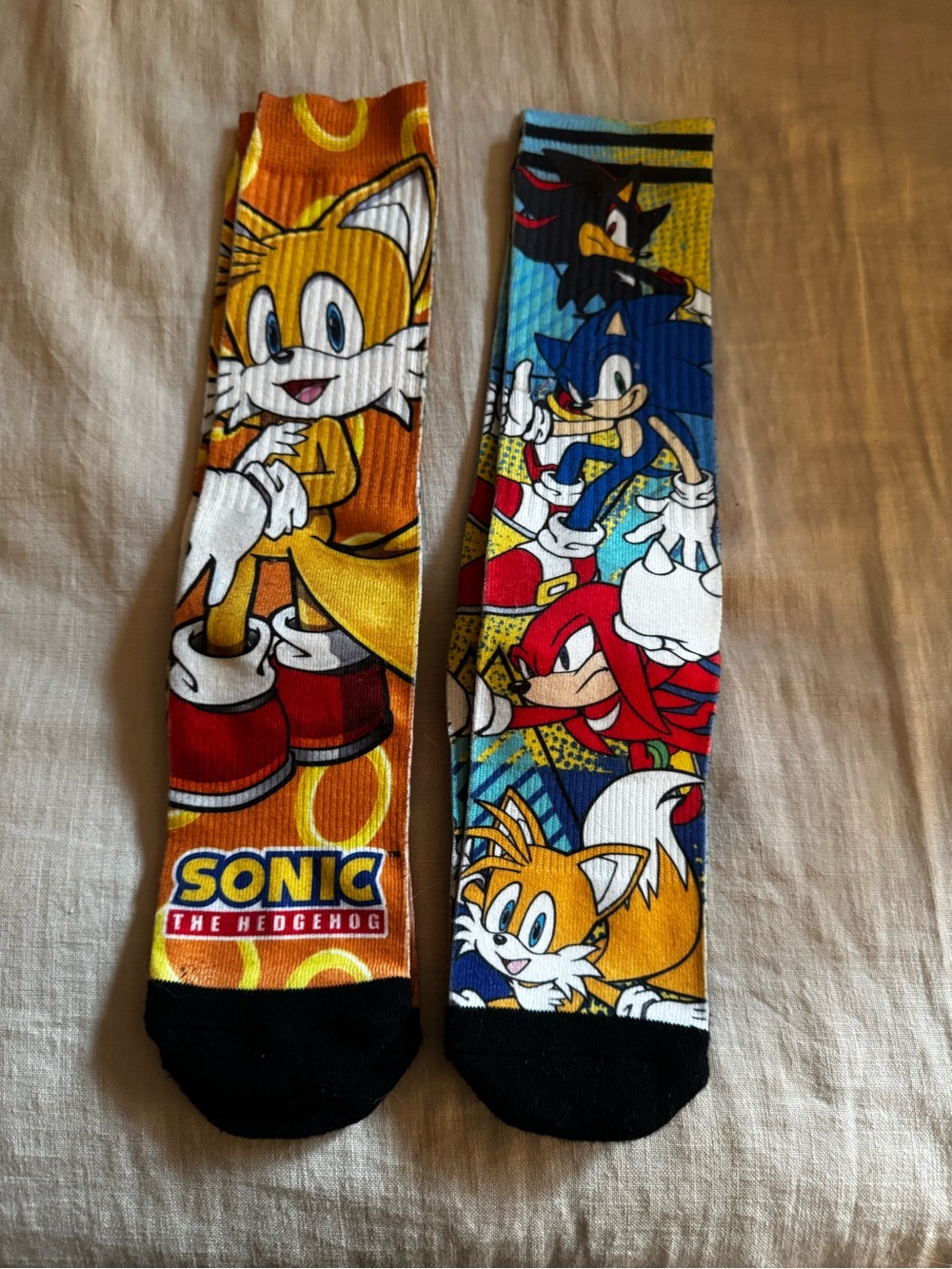 NWOT Licensed Sonic the Hedgehog Adult Teen Crew Socks - SET OF TWO